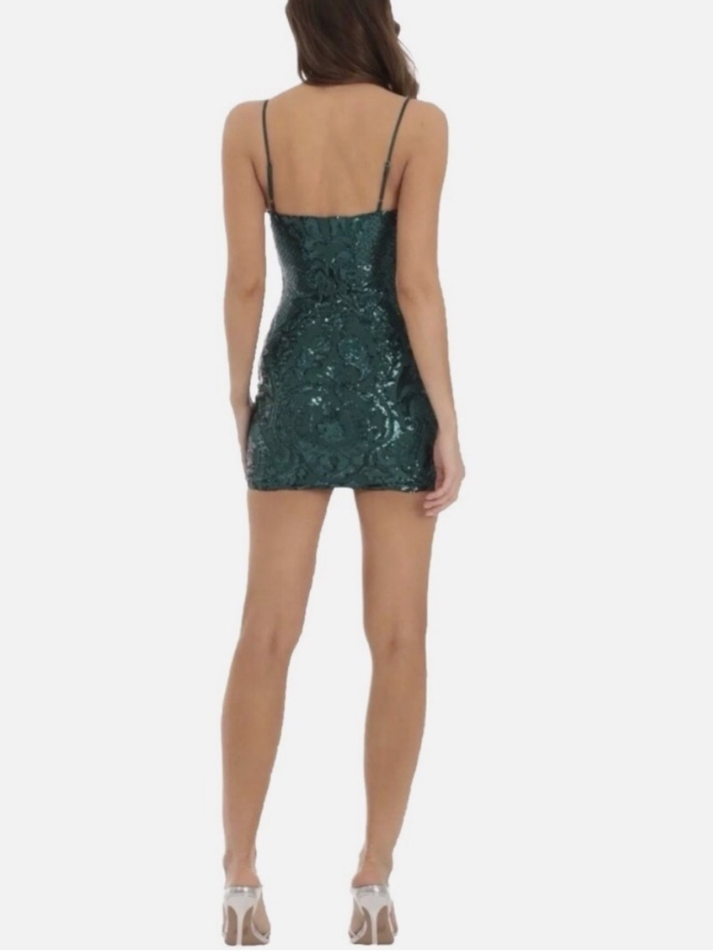 Lucy in the Sky Raelynn Sequin Body Con Dress in Turquoise - Picture 4 of 15
